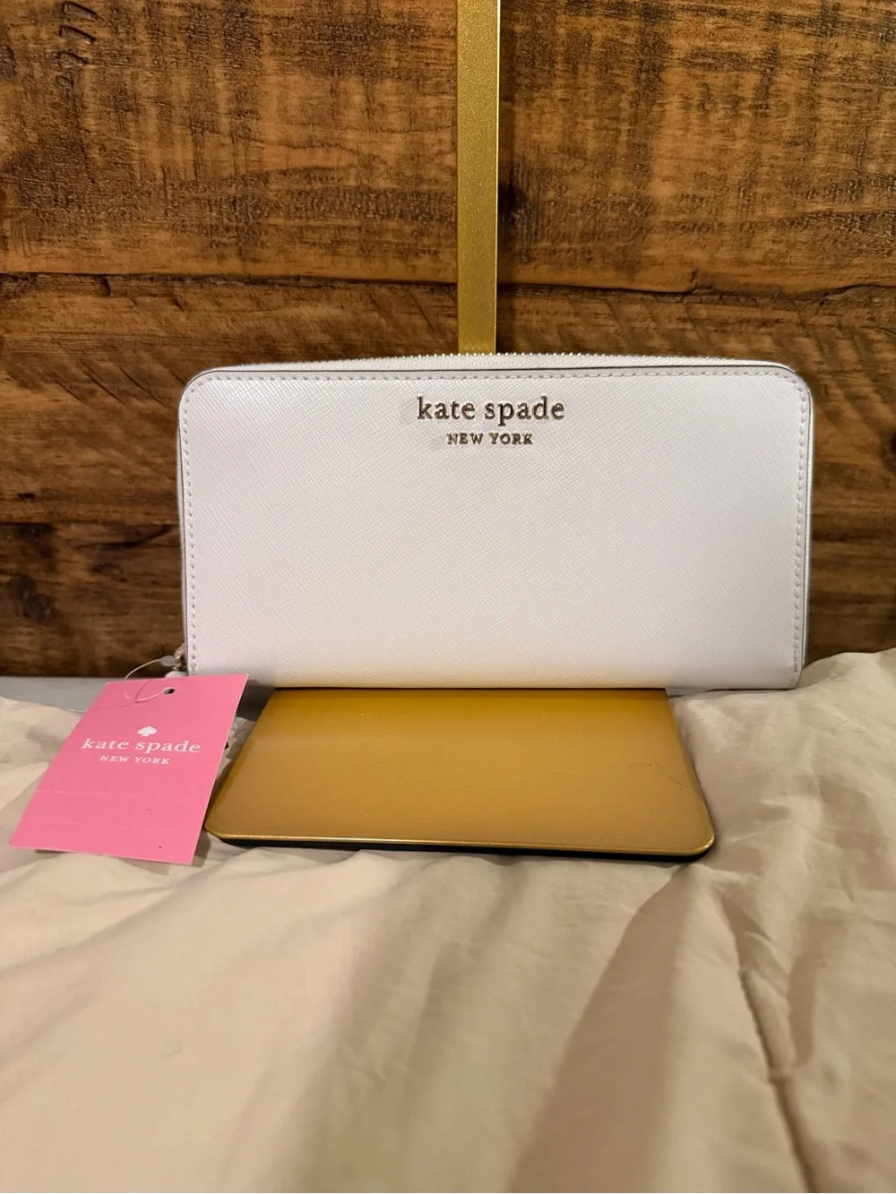 kate spade White Dove Saffiano Large Continental Wallet
